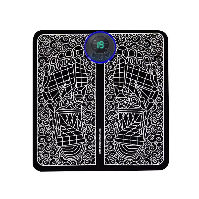 EMS Pulse Foot Massger Sole Massage Pad Current Stimulation 8 Modes 19 Level Electric EMS Foot Massager Pad Relax Feet Leg